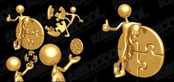 Business - 3D Gold villain vector 