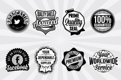 50s Retro Vector Badges Preview