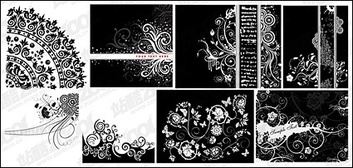 Patterns - 8, Black And White Pattern Vector Material 
