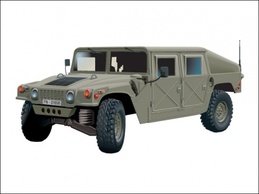 A realistic hummer vehicle, with colour and plates of spanish army. Preview