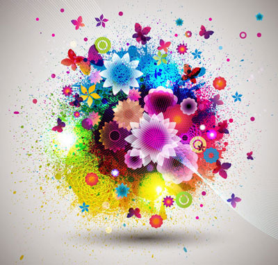 Abstract - Abstract Flower Background Illustration Vector 