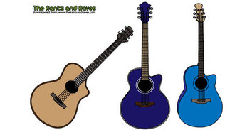 Acoustic guitars free vector Preview
