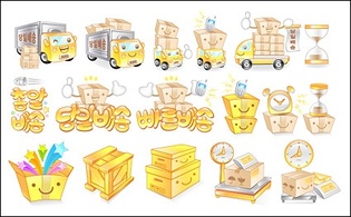 ai formats, including jpg preview, keyword: Vector icon, automobile, train, freight, delivery, cardboard boxes, packing, ... Preview