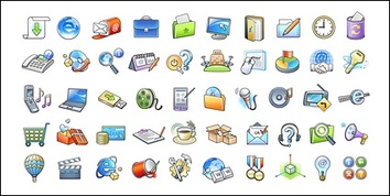 Icons - ai formats, including jpg preview, keyword: Vector Icon, download, Earth, browsing, Email, mail, briefcase, documents, ... 