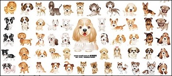 ai vector format. Keyword: Ban Diangou Hashi Qi Guifu puppy dogs of various dog…… Preview