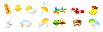 ai vector format, the thermometer clouds sun umbrellas Snowman Lightning water shoes…… Preview