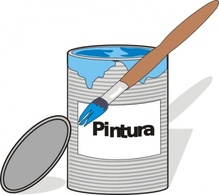 Aidiagre Paint Tin Can And Brush clip art Preview
