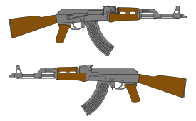 AK 47 Rifle Vector Drawing Preview