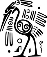 Ancient Mexico Motif Bird clip art Preview
