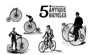 Antique Bicycle Vector Art