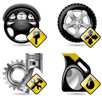 Automobile service and repair related icons Preview