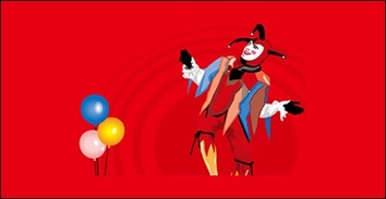Balloons and clown