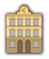 Bank building with euro sign Preview