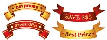 Banner Vector material several ribbon streamers Preview