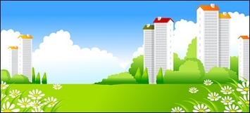 Beautiful city scenery vector -3 Preview