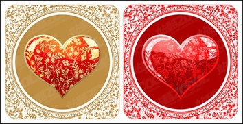 Beautiful crystal style heart-shaped pattern vector material Preview