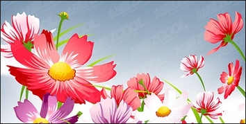 Beautiful flowers vector material Preview