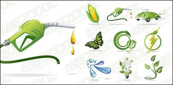 Icons - Beautiful green icon series vector material 