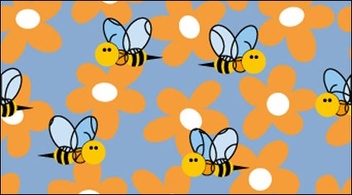Bee flowers Vector
