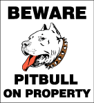 Beware Pitbull Vector Sign Preview