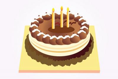 Birthday Chocolate Cake Vector Preview