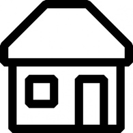Buildings - Black And White House Icon clip art 