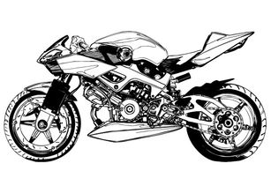 Black and white Motorcycle vector