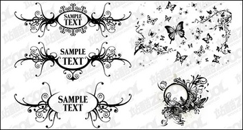 Patterns - Black-and-white pattern vector material 