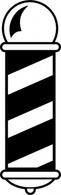 Signs & Symbols - Black White Cartoon Barber Shop Lineart Pole Poles Barbershop 