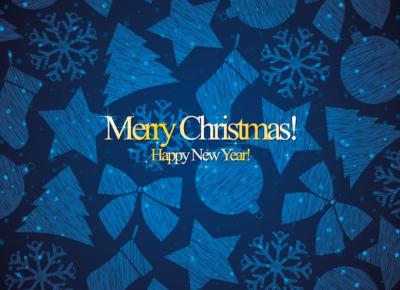 Backgrounds - Blue Christmas Card 