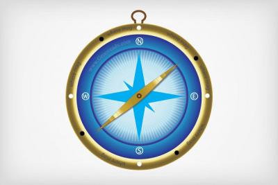 Blue Compass Vector Graphic Preview