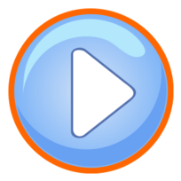 Blue Play Button With Focus Preview
