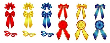 Bows and badge vector material