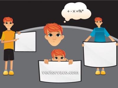Boy Holding Board Vector Preview
