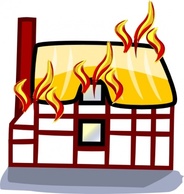 Building House Home Fire Cartoon Houses Burning Insurance Burn Accident Loss Robbery Fires Preview