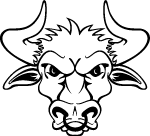 Bull Head With Sharp Horns Vector