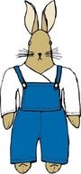 Bunny In Overalls Front View clip art Preview