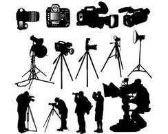 Camera Photographer .silhouette vector Preview