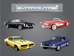 Car Vector Pack of Classic American Cars