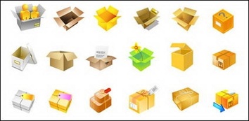 Cartons, fruit, money, packaging vector