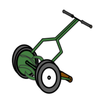 Cartoon - Cartoon Push Reel Lawn Mower 