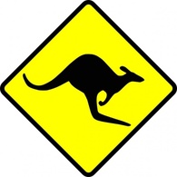 Caution Kangaroo clip art Preview