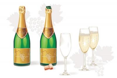 Champagne Bottle Vector Preview
