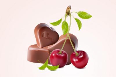 Chocolate & Cherry Candy Vector