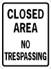 Closed Area No Tresspassing Preview