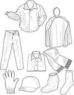 Clothing Outline Socks Pants Jackets clip art Preview
