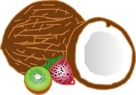 Coconuts Kiwi Strawberry clip art Preview