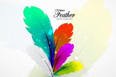 Colorful Abstract Vector Feathers Preview