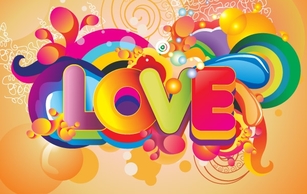 Abstract - Colorful Love Background Vector Art 