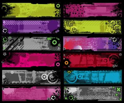 Colourful Grunge Banners Preview